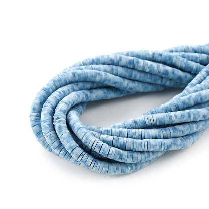 6-8mm Flat Round Polymer Clay Beads Mix