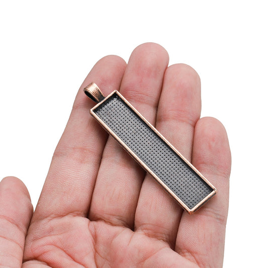 5pcs 10x50mm Rectangle Pendant Cabochon Base