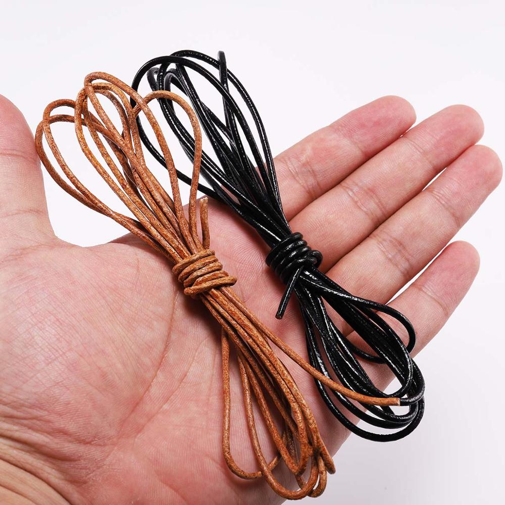 1.5 2 2.5 3 4 5 6mm Genuine Cow Leather Round Thong Cord, 2-5m lot
