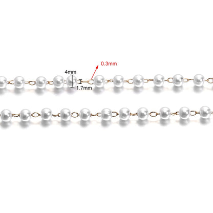 Imitation Pearl Chain Beads, 50-500cm bag
