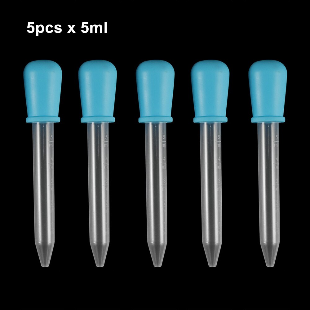2-5pcs 5ml Clear Silicone Graduated Droppers for Crafts & Candy Molds