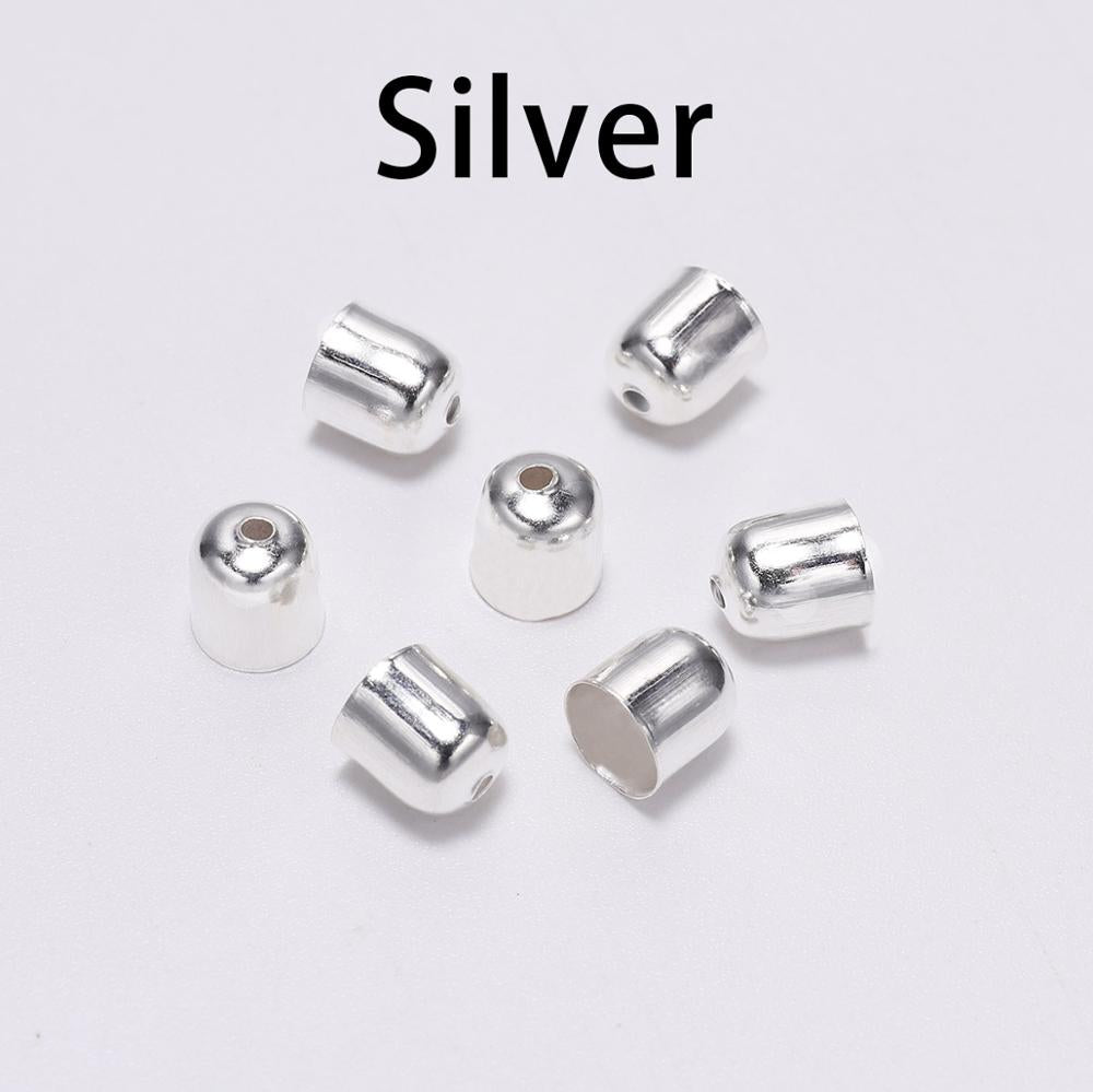 Leather Cords Bracelets Buckle End Tip Tassel Caps 3-10mm, 50-100pcs