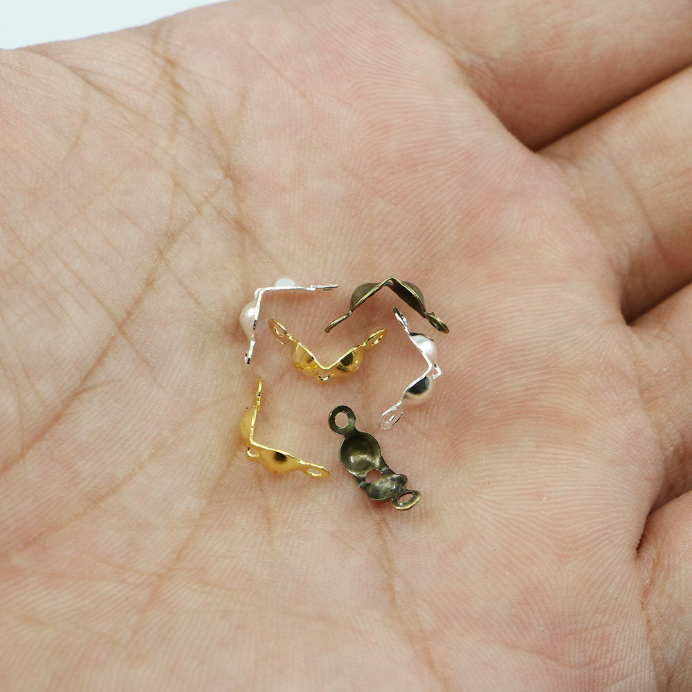 4x7mm Ball Chain Calotte End Crimps, 100-200pcs
