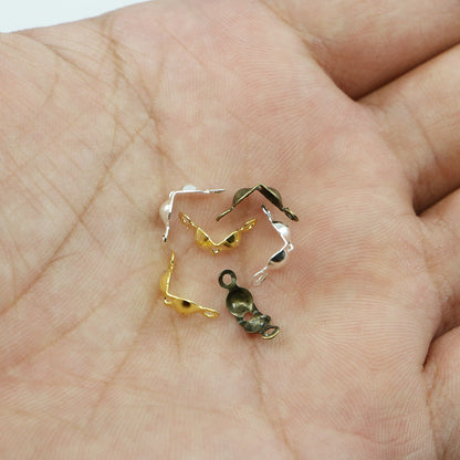 4x7mm Ball Chain Calotte End Crimps, 100-200pcs