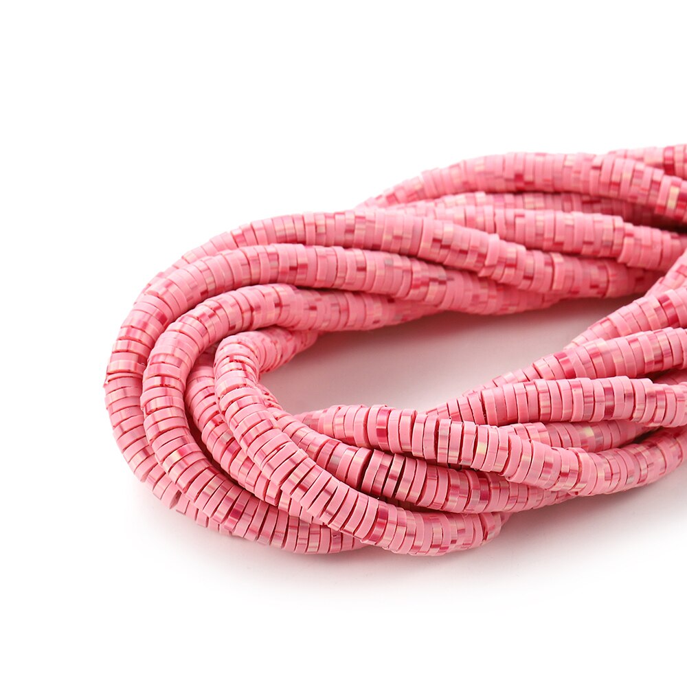 6-8mm Flat Round Polymer Clay Beads Mix