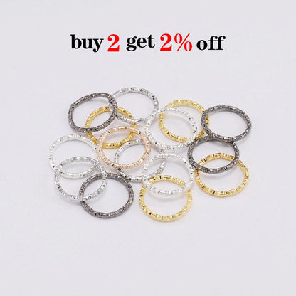 30-100pcs 8-20mm Gold Twisted Jump Rings