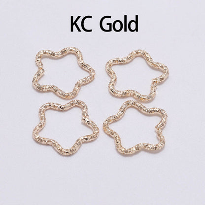 30-100pcs 8-20mm Gold Twisted Jump Rings