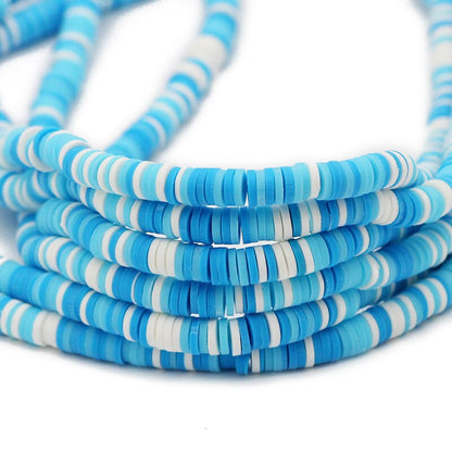 6mm Mixed Color Flat Round Polymer Clay Beads
