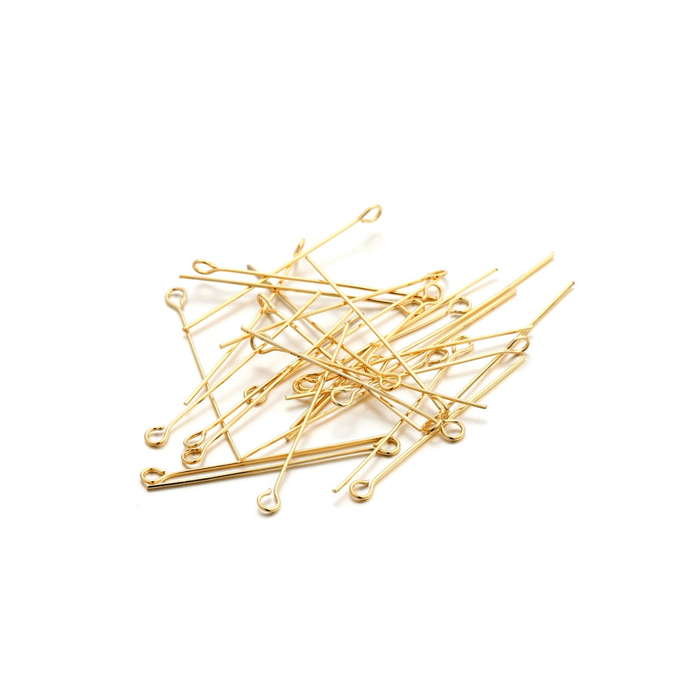 20-40mm Gold Plated Copper Pins, 100pcs