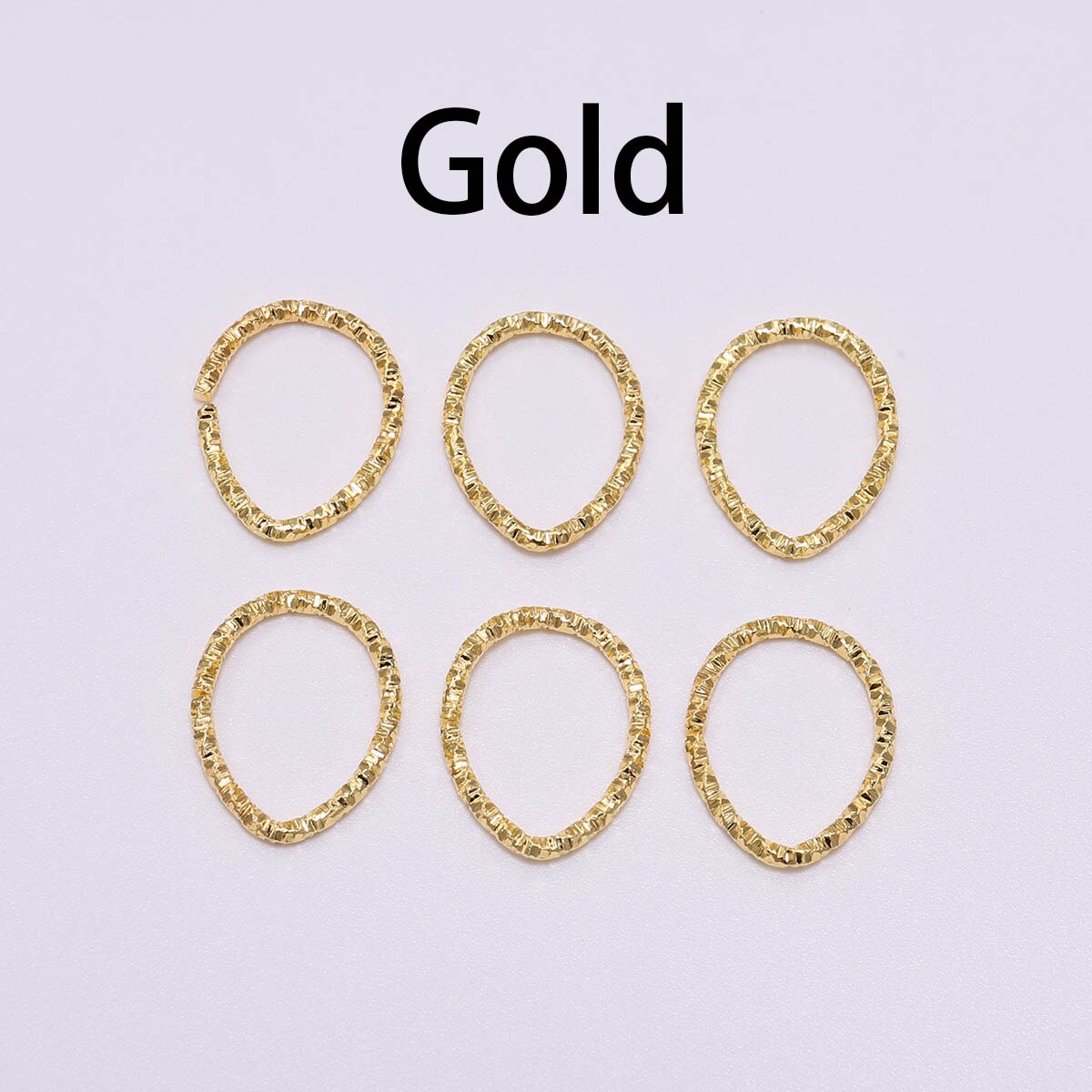 Gold Star 16.5mm Twisted Jump Rings, 50pcs
