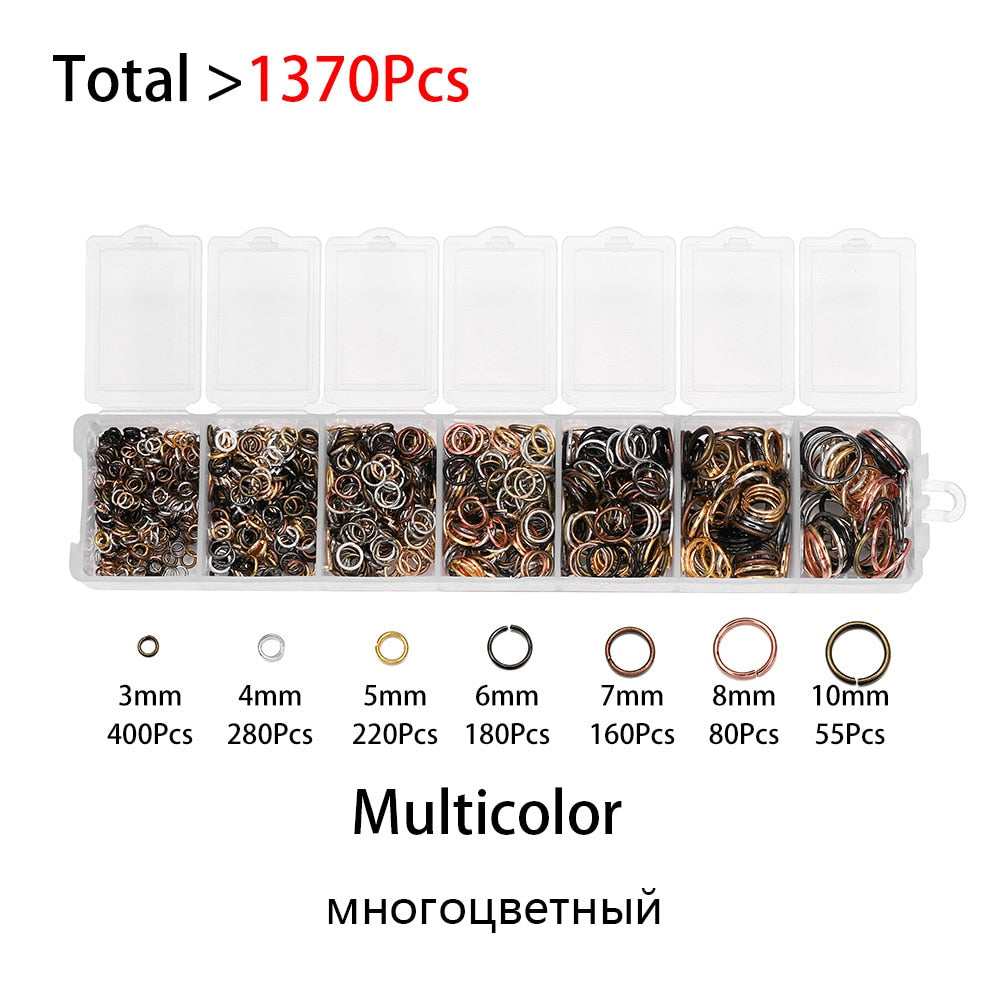 Open Jump Ring Connectors Set, 1370pcs
