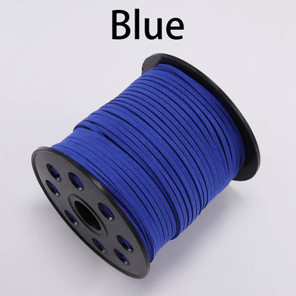 2.5 mm Flat Faux Suede Braided Cord Korean Velvet Leather, 10m lot