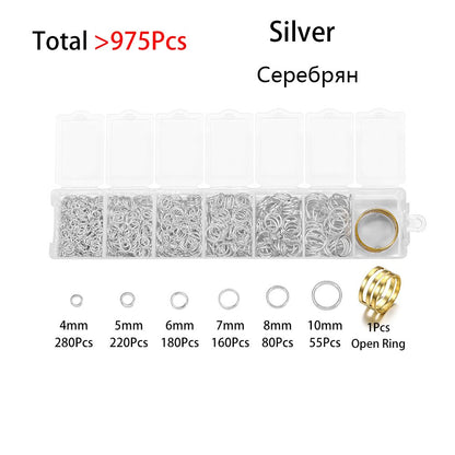Open Jump Ring Connectors Set, 975pcs