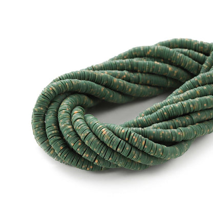 6-8mm Flat Round Polymer Clay Beads Mix