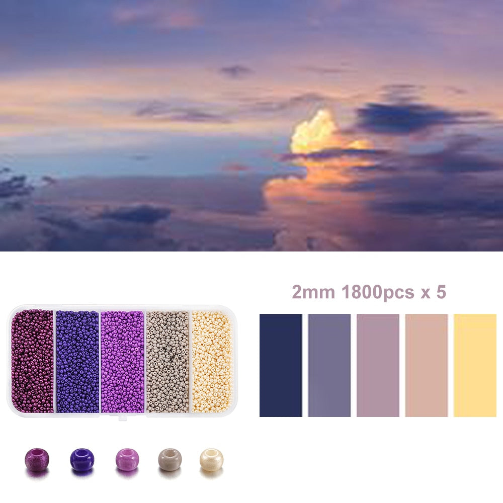 5 Color 2mm Czech Seed Beads Box