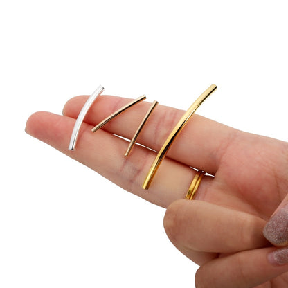 Stripe Copper Curve Tube Spacer Beads 25-30mm, 50-100pcs