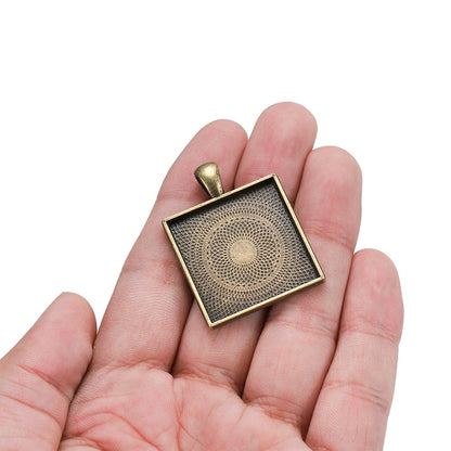 5pcs 25mm Gold Plated Square Cabochon Base
