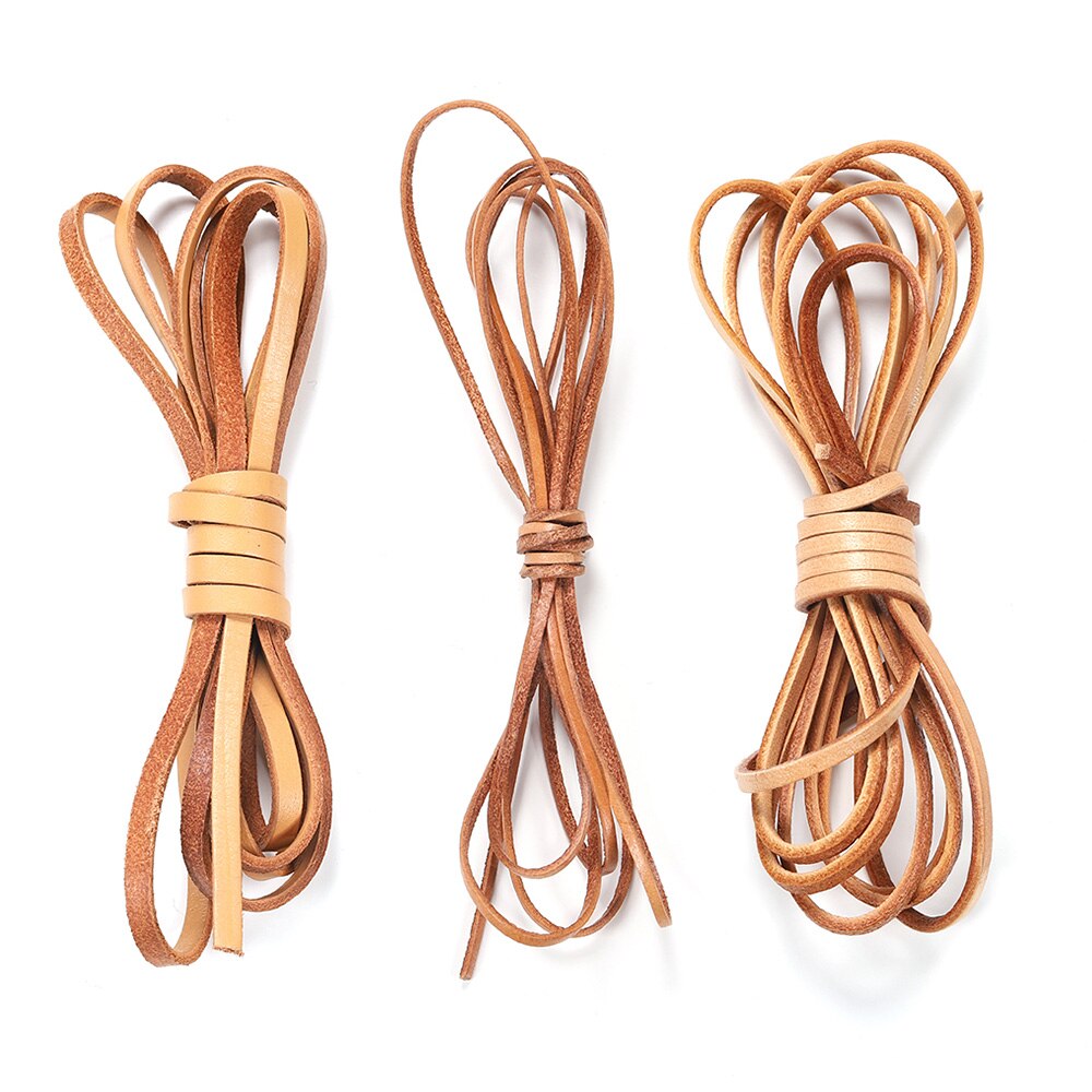 2 4 6 8 10 mm Width Flat Genuine Cow Leather Cord, 2M lot