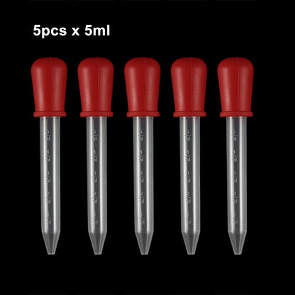 2-5pcs 5ml Clear Silicone Graduated Droppers for Crafts & Candy Molds