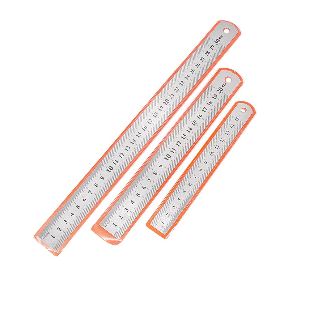 Precision Double-Sided Stainless Steel Measuring Ruler, 15/20/30cm, 1pcs