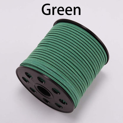 2.5 mm Flat Faux Suede Braided Cord Korean Velvet Leather, 10m lot