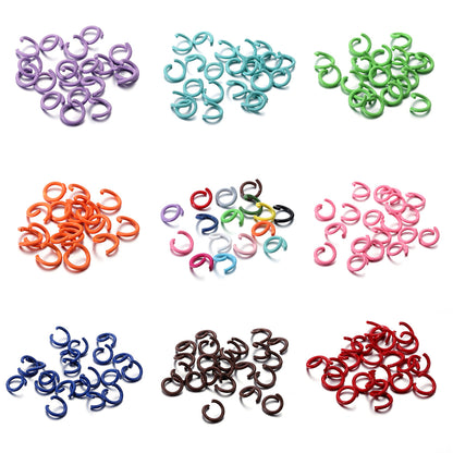 1.2x8mm Colorful Metal Jump Rings, 100pcs