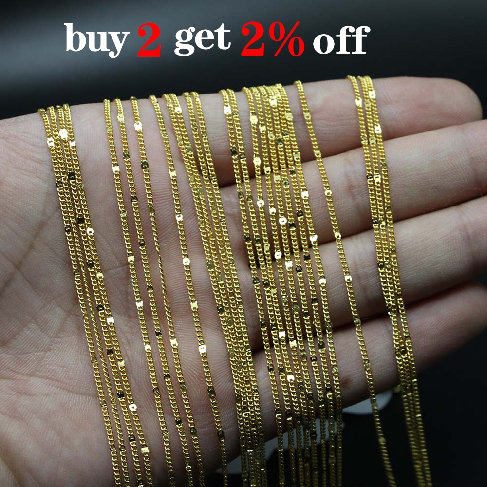 Chaînes de collier à fermoir mousqueton de 40 à 60 cm, paquet de 12 pièces