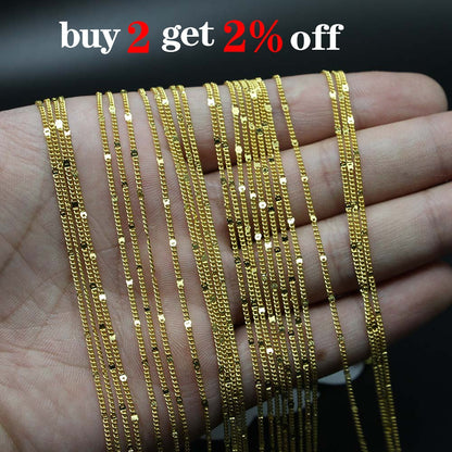 Chaînes de collier à fermoir mousqueton de 40 à 60 cm, paquet de 12 pièces