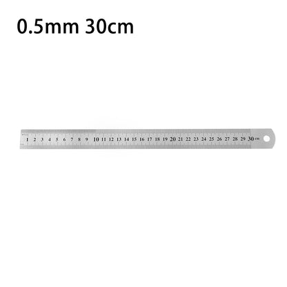 Precision Double-Sided Stainless Steel Measuring Ruler, 15/20/30cm, 1pcs
