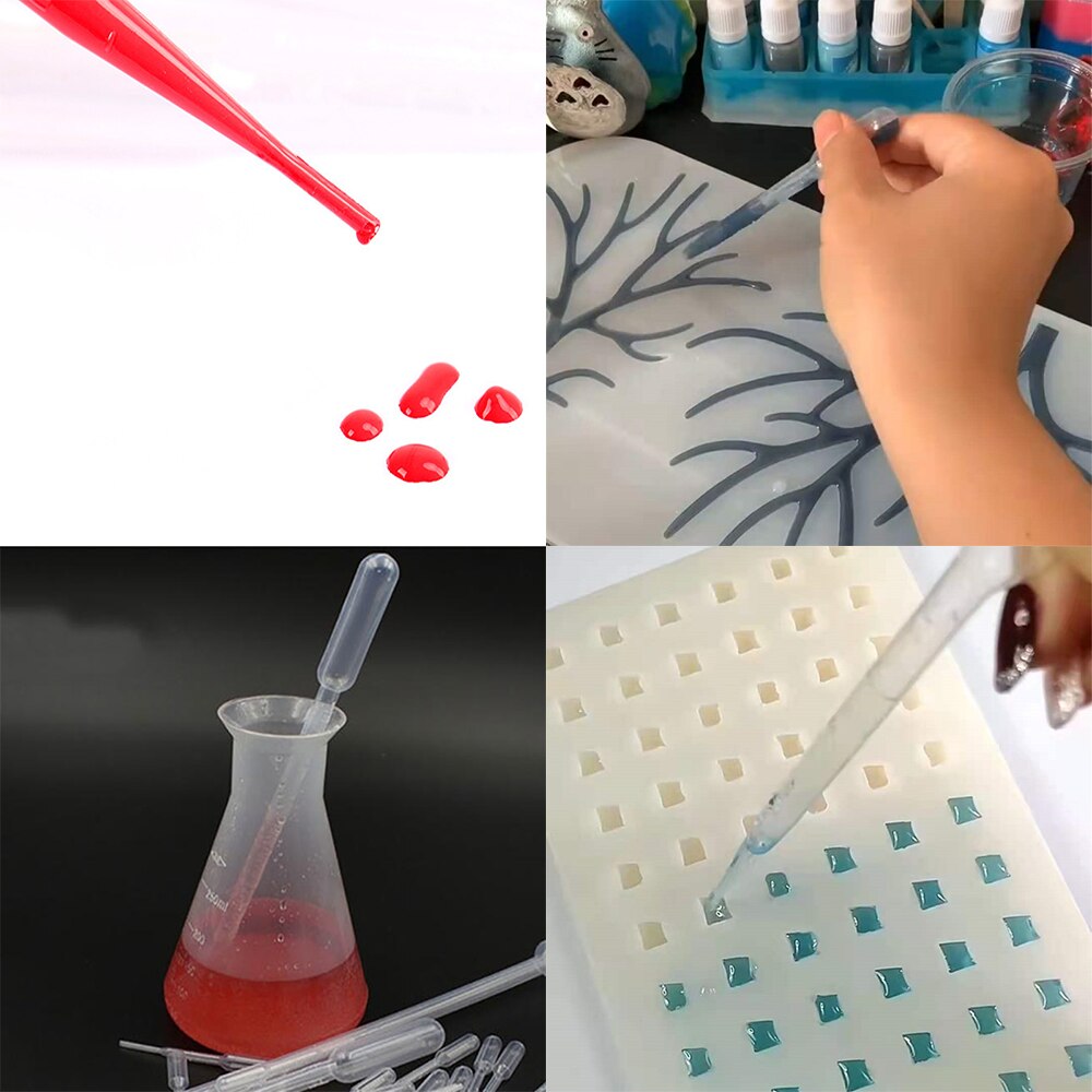 20-200Pcs Plastic Disposable Squeeze Pipettes, 0.2-3ML for Resin Jewelry Making