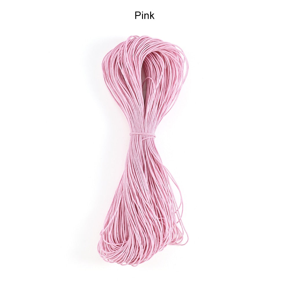 1 mm Polyester Braided Rope, Beaded Cord Wax, 65m lot