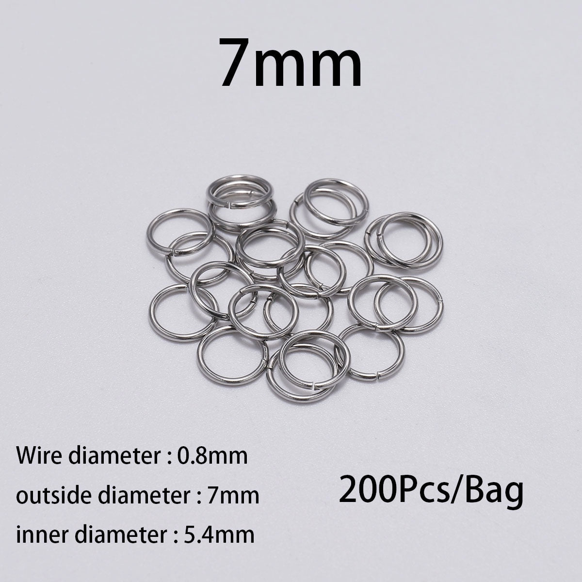 4-10mm Steel Jump Ringsб 50-200pcs