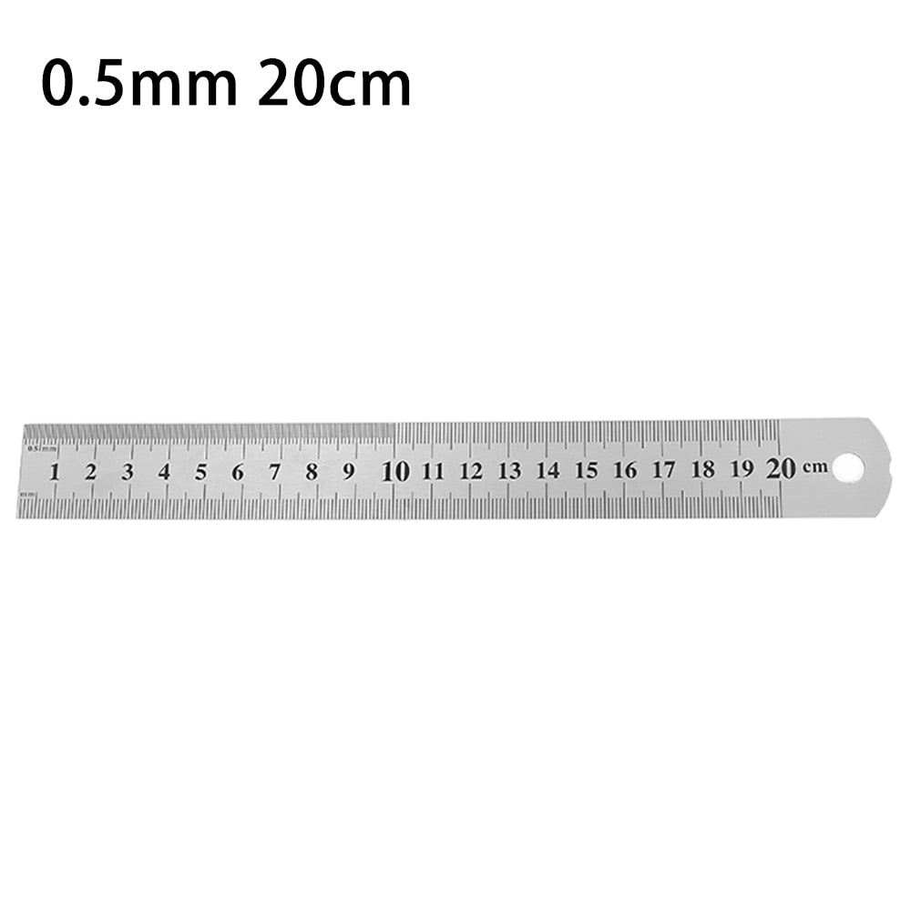 Precision Double-Sided Stainless Steel Measuring Ruler, 15/20/30cm, 1pcs