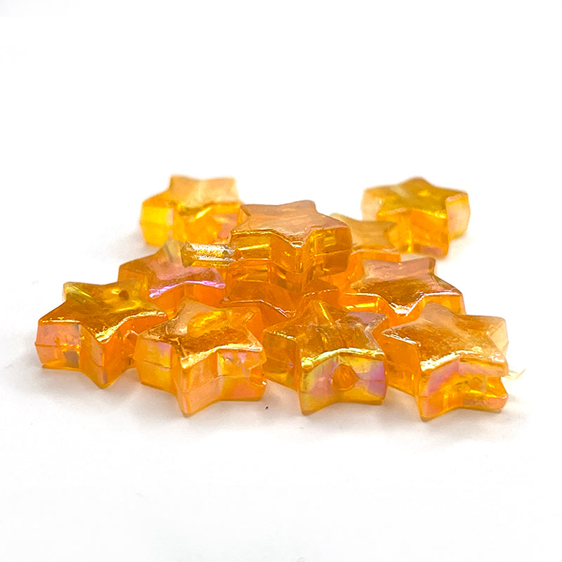 100pcs 11x4mm Rainbow Star Acrylic Beads