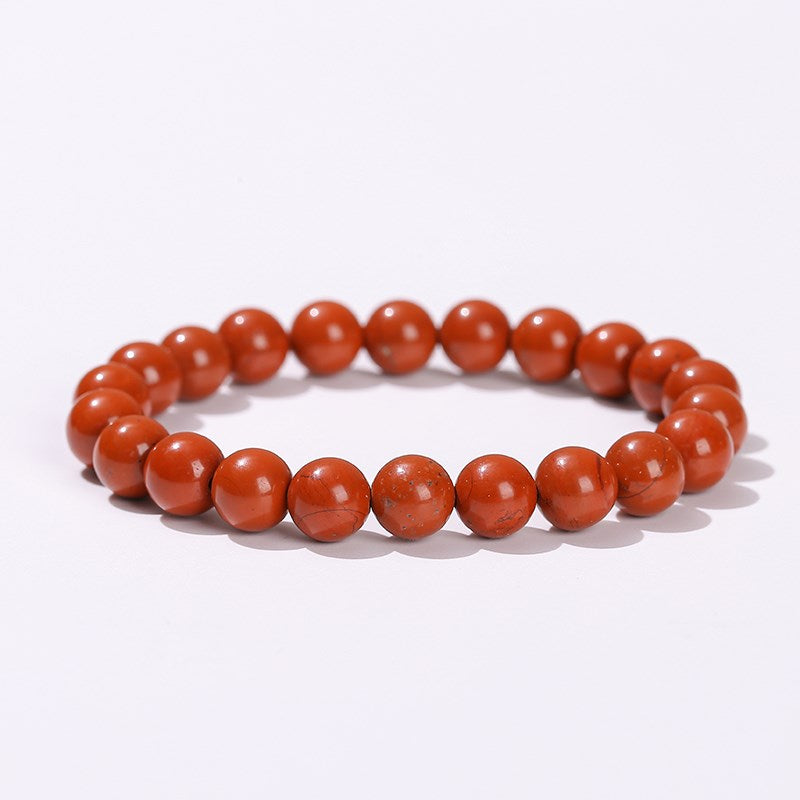 Red jasper gemstone stretch bracelet,  4-12mm