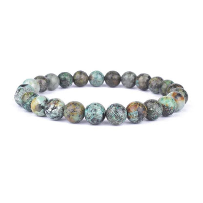 African turquoise gemstone stretch bracelet, 4-12mm