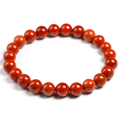 Red jasper gemstone stretch bracelet,  4-12mm