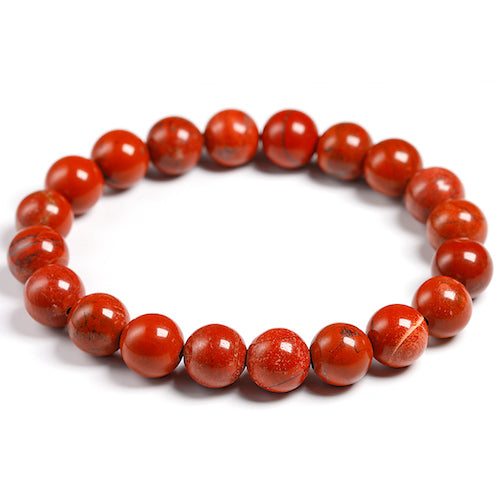 Red jasper gemstone stretch bracelet,  4-12mm
