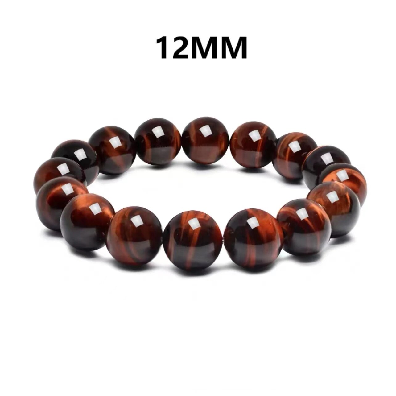 Red tiger eye gemstone stretch bracelet,  4-12mm