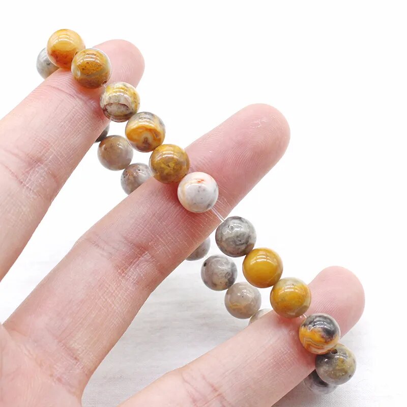 Crazy lace agate gemstone stretch bracelet, 4-12mm