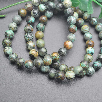 African turquoise gemstone stretch bracelet, 4-12mm