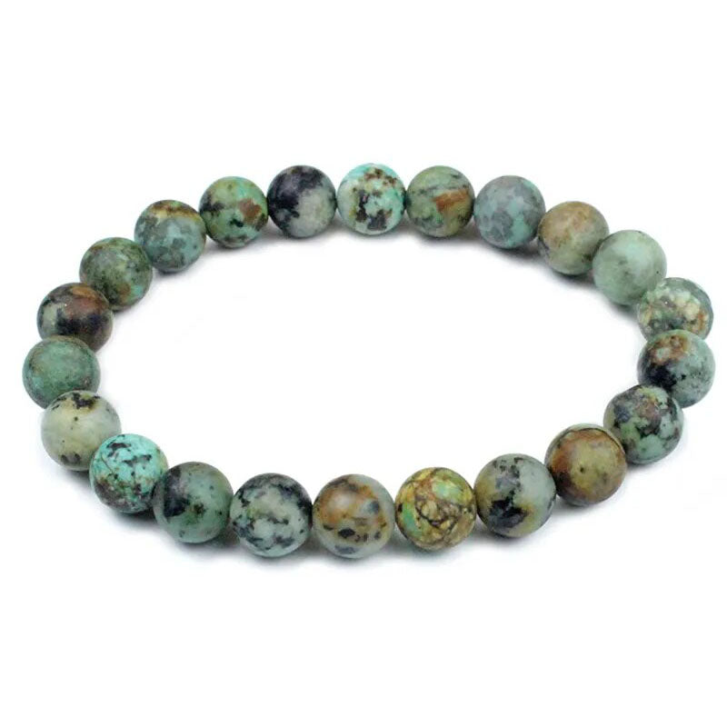 African turquoise gemstone stretch bracelet, 4-12mm