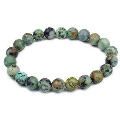 African turquoise gemstone stretch bracelet, 4-12mm