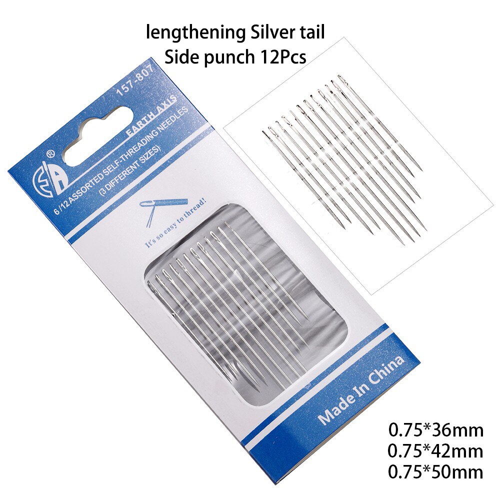 6/12pcs Side-Hole Blind Needles for Hand Sewing & Jewelry