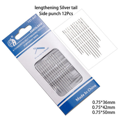 6/12pcs Side-Hole Blind Needles for Hand Sewing & Jewelry