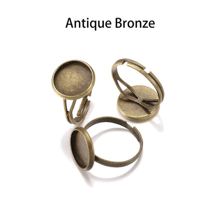 10pcs Adjustable Ring Base for Glass Cabochons