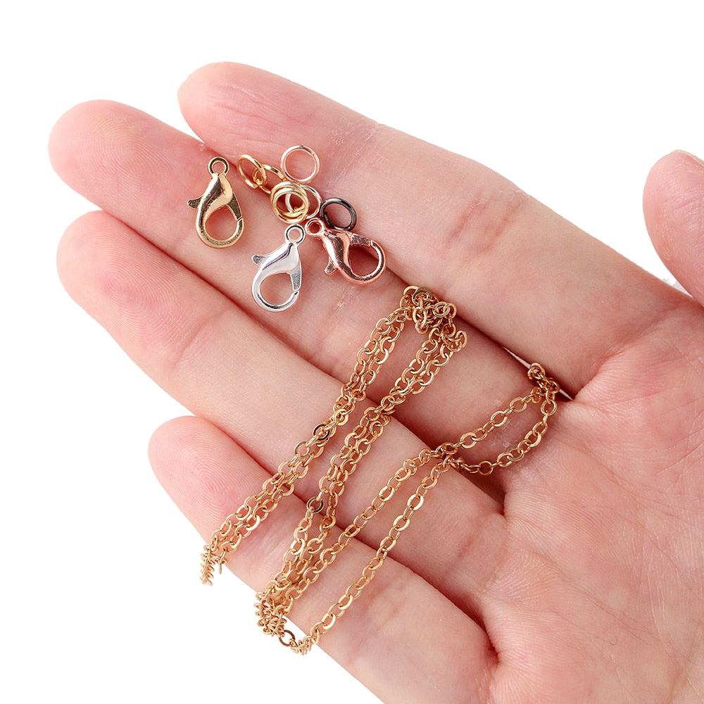 Alloy Link Chain With Jump Rings Lobster Clasps, 3Meter