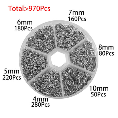 Open Jump Ring Connectors Set, 1370pcs