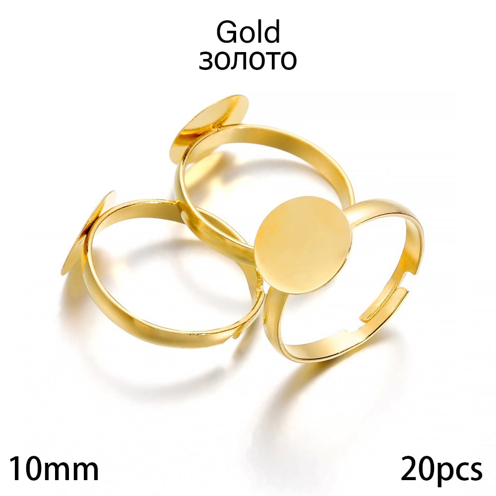 20-40Pcs 7-10mm Metal Adjustable Rings