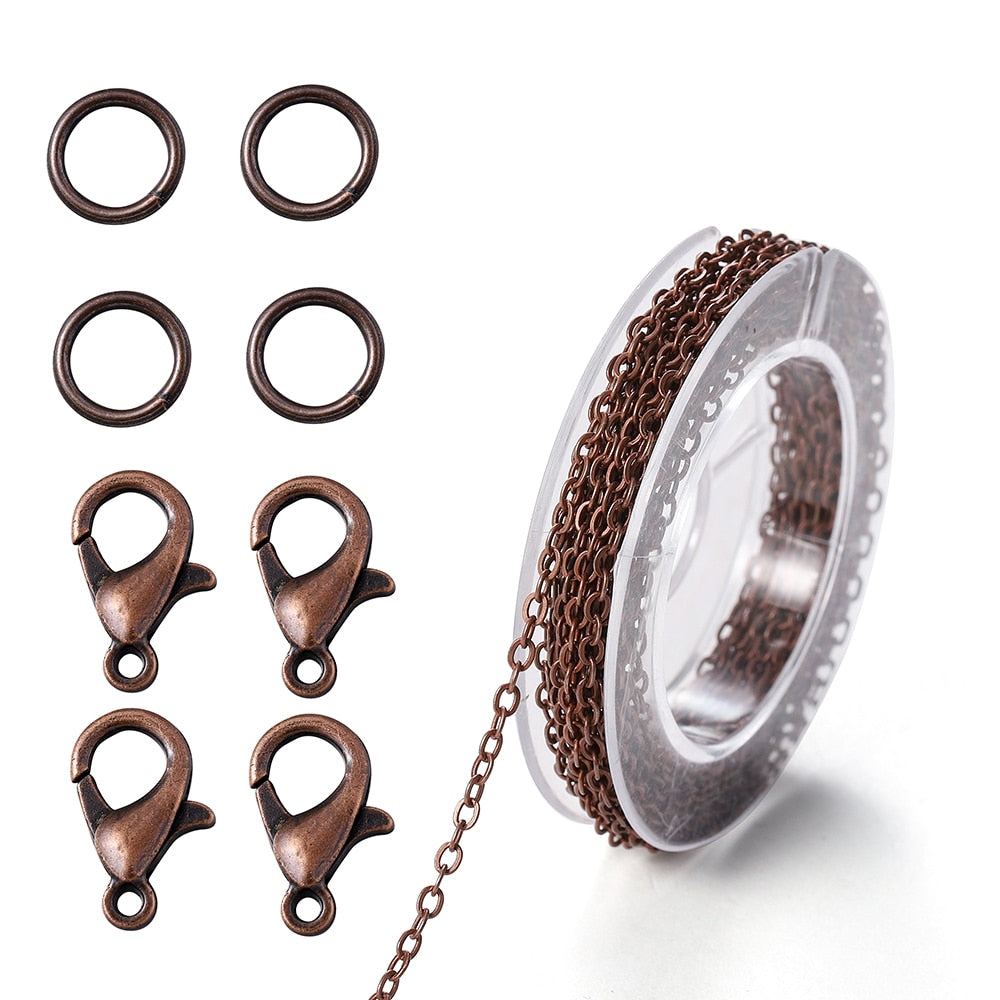 Alloy Link Chain With Jump Rings Lobster Clasps, 3Meter